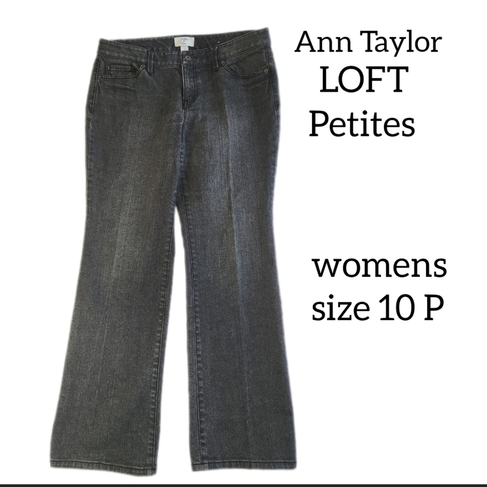 ANN TAYLOR LOFT PETITES WOMENS JEANS SIZE 10P DARK GREY